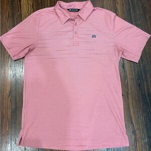 Travis Matthew Embroidered  Logo Stripe Golf Polo Short Sleeve Sz M Rn123280